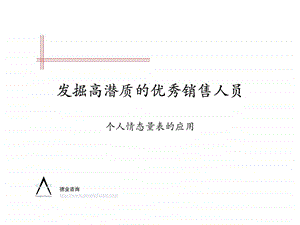 发掘高潜质的优秀销售人员.ppt