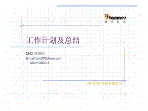 捍马医疗科技有限公司工作计划及总结.ppt