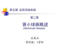 泌尿系统教学资料肾小球病概述王成玉.ppt