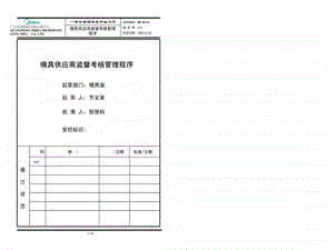 模具供应商监督考核管理程序草稿.ppt.ppt