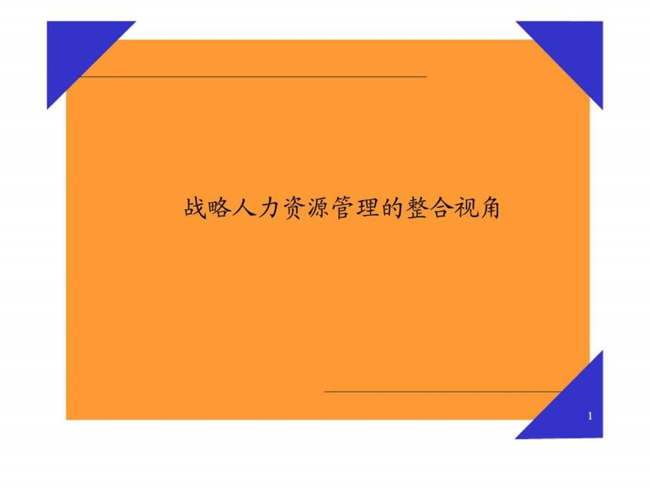 战略人力资源管理的整合视角.ppt_第1页