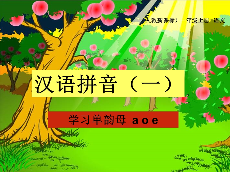 新课标人教版一年级语文上册《汉语拼音单韵母aoe》教学演示课件.ppt_第1页