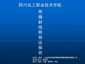 6组31制定12mm平板对接焊缝的射线照相法探伤工艺.ppt