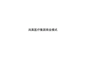 凤凰医疗集团商业模式图文.ppt.ppt