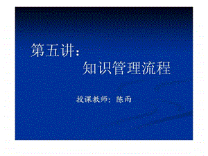 知识管理教学演示5知识管理流程图文.ppt.ppt