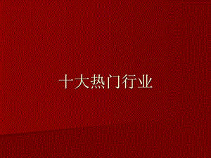 十大热门行业.ppt.ppt