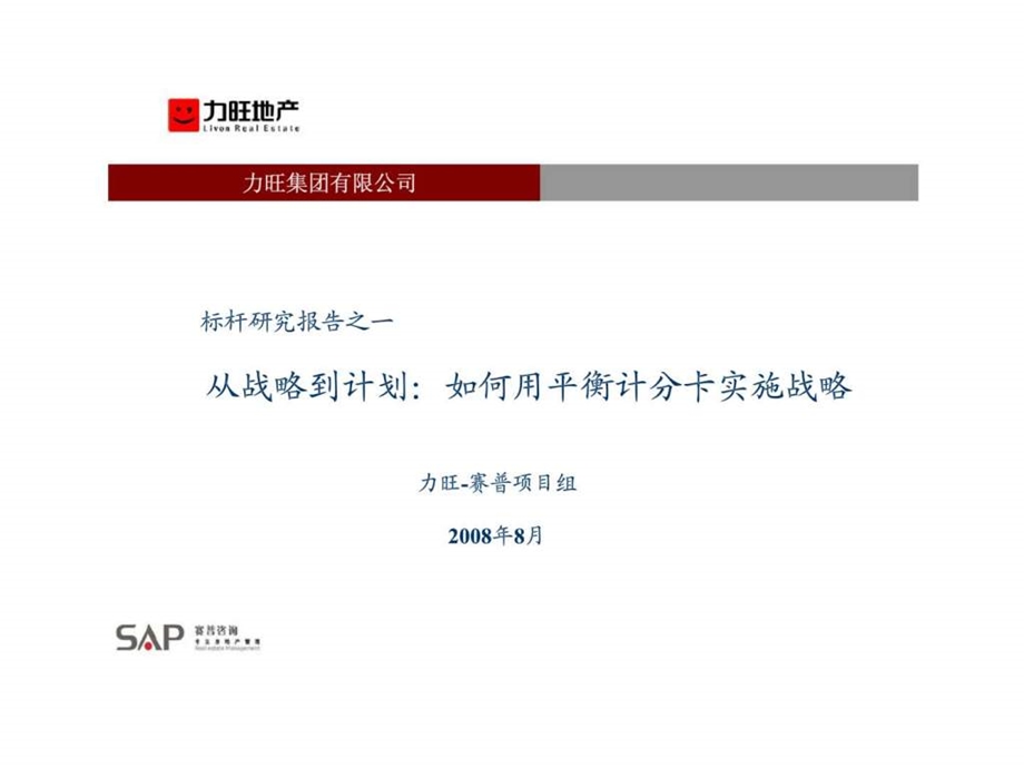 力旺集团有限公司标杆研究报告之一从战略到计划如何用平衡计分卡实施战略.ppt_第1页