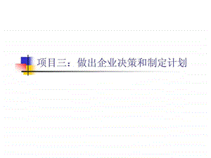 项目三做出企业决策和制定计划.ppt