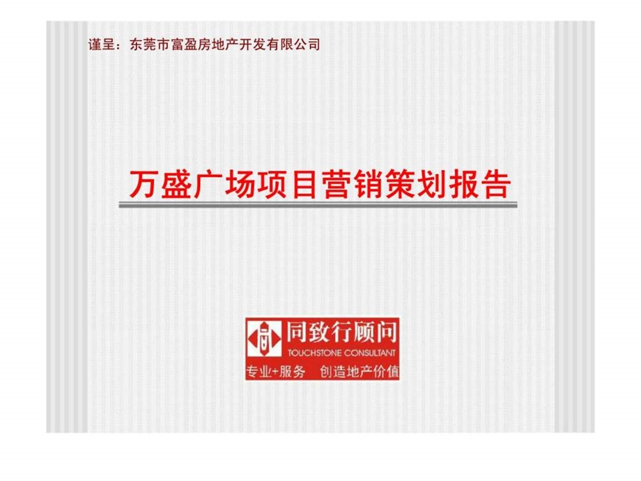 2005年东莞市万盛广场项目营销策划报告.ppt_第1页