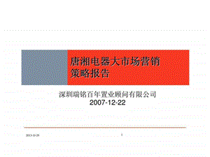 长沙唐湘家电市场商业项目策略报告最终.ppt