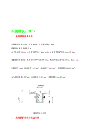 [新版]300x700梁侧模板计算书.doc