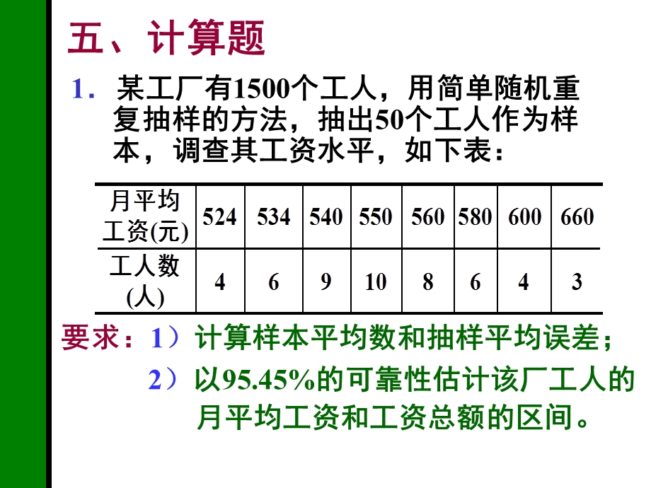 抽样推断计算题答案.ppt_第1页