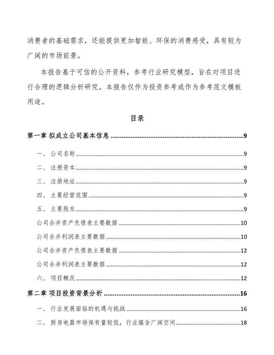 山东关于成立新型厨房电器公司可行性研究报告.docx_第3页