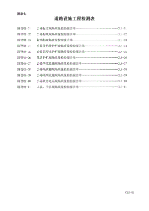 附录7道路设施工程检测表.doc