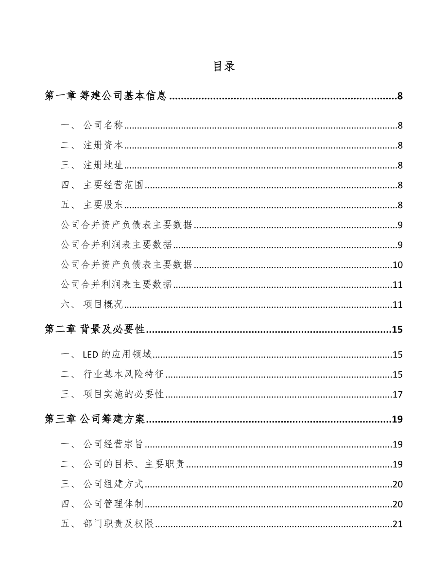 山东关于成立LED照明产品公司可行性研究报告.docx_第2页