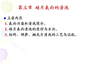 硅片加工-硅片清洗.ppt