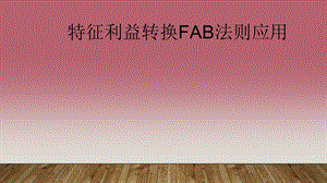 特征利益转换FAB法则应用.ppt