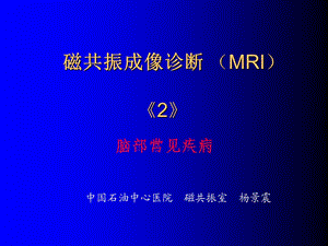 磁共振成像诊断(MRI)脑部疾病.ppt