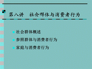 消费行为学社会群体与消费者行为第八讲.ppt