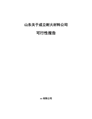 山东关于成立耐火材料公司可行性报告(同名12077).docx