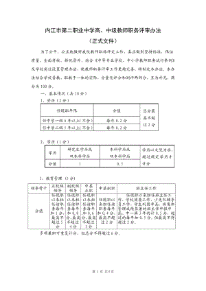 内江二职中职务评审量化评分办法（要）.doc