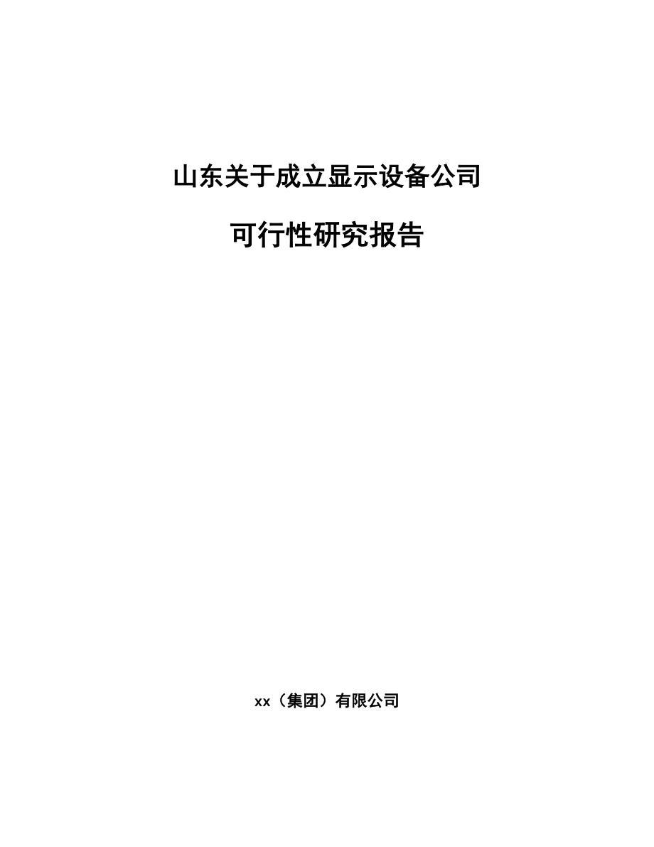 山东关于成立显示设备公司可行性研究报告.docx_第1页