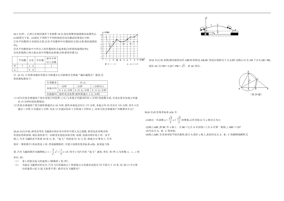 初中毕业会考数学模拟测试（二）.doc_第2页