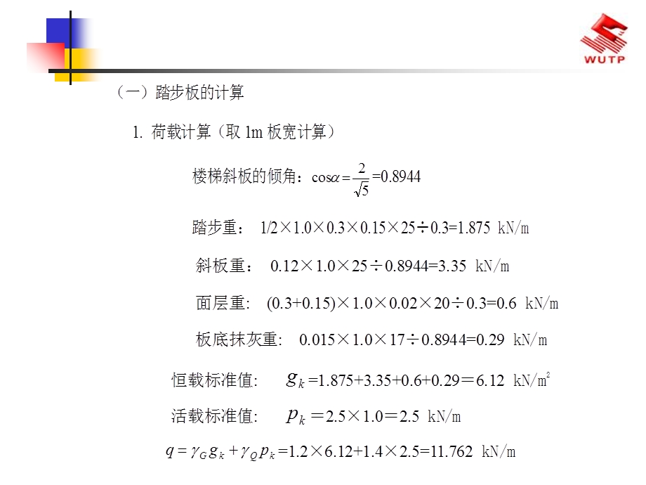 板式楼梯设计例题.ppt_第2页