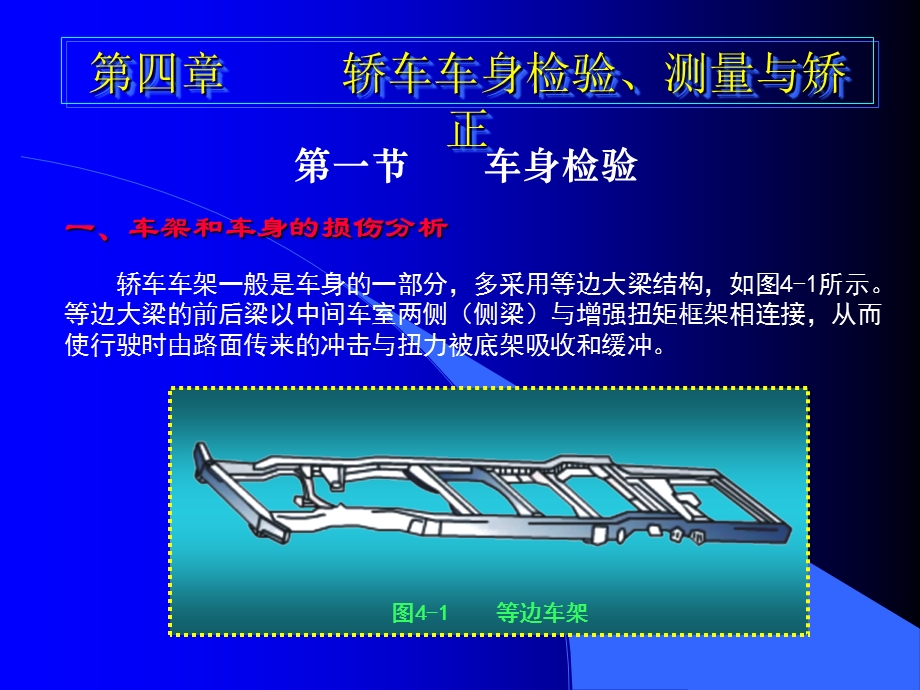 汽车讲解第四章轿车车身检验、测量和矫正.ppt_第1页