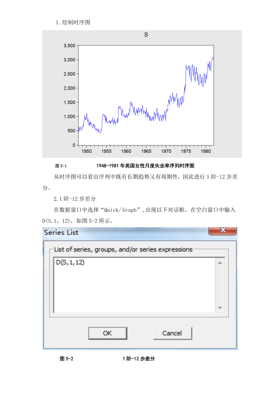 第五章非平稳时间序列的随机分析实验报告.doc_第2页