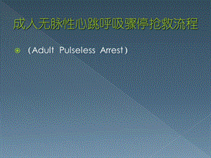 成人无脉性心跳呼吸骤停抢救流程.ppt