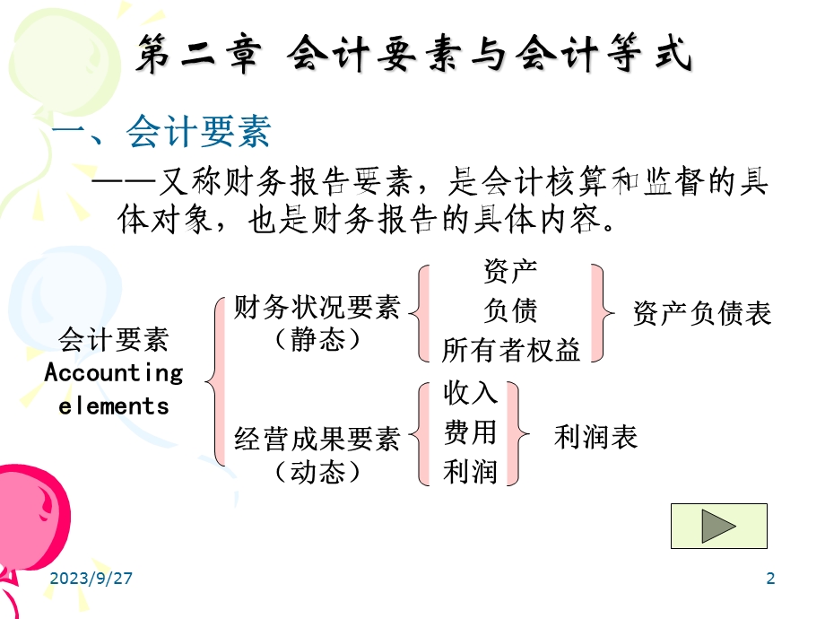 大一财大版(基础会计)2会计要素和会计等式.ppt_第2页