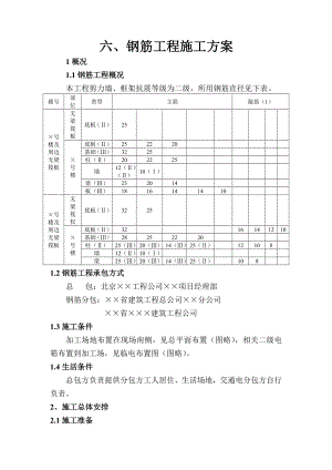 施工方案范例6、钢筋工程施工方案.doc