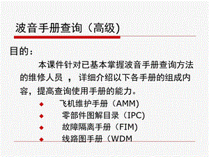 波音手册查询(高级).ppt