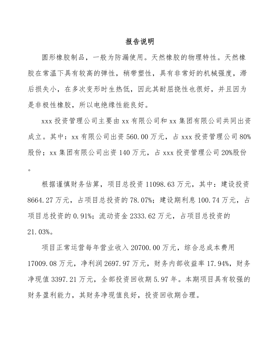 山东关于成立橡胶密封件公司可行性研究报告模板.docx_第2页