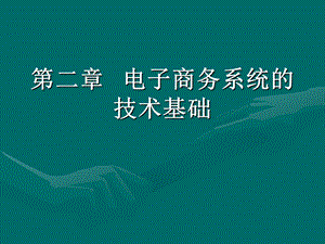 第二章电子商务系统的技术基础.ppt