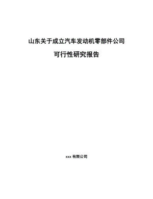 山东关于成立汽车发动机零部件公司可行性研究报告.docx