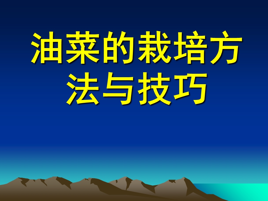 油菜的栽培方法与技巧.ppt_第1页