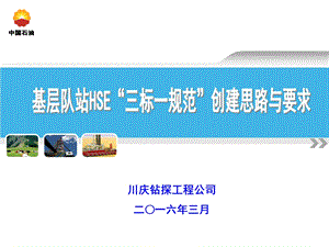 公司基层队站hse“三标一规范”创建思路与要求.ppt