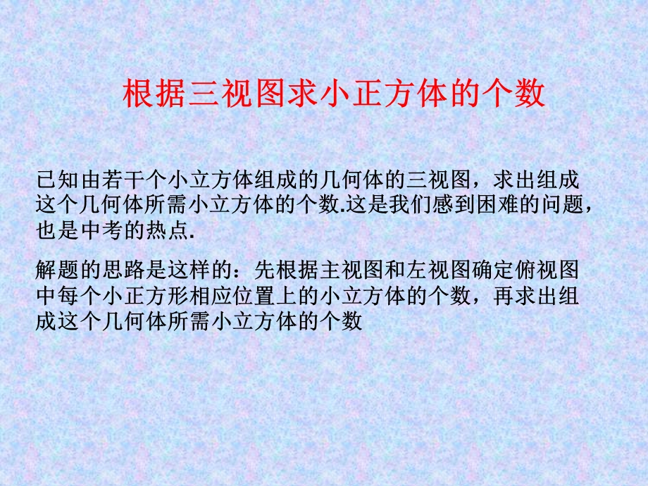 根据三视图求小正方体的个数.ppt_第1页