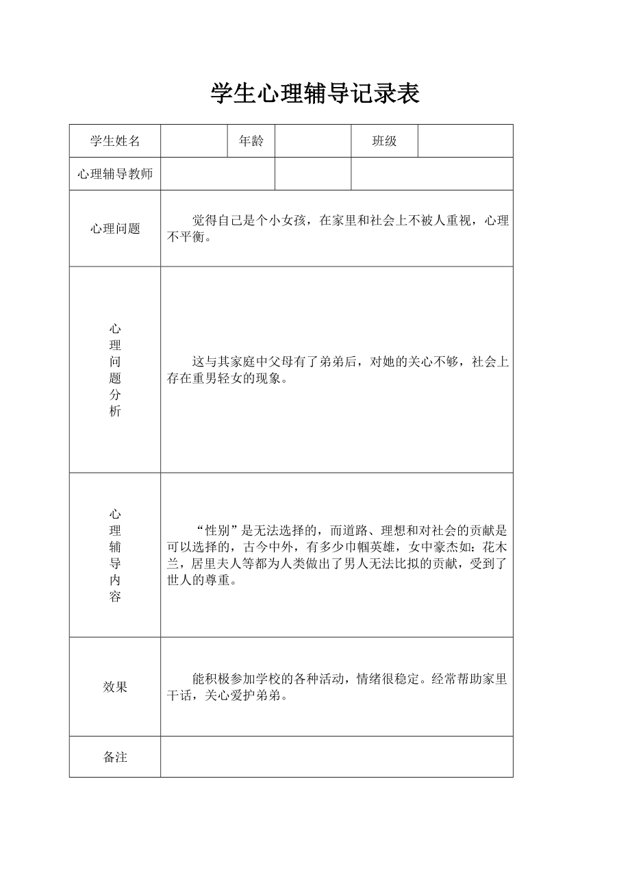 小学心理咨询心理疏导记录表讲课讲稿.doc_第3页