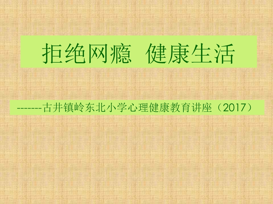 拒绝网瘾健康生活ppt.ppt_第1页