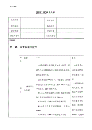 屋面工程技术交底记录大全.doc