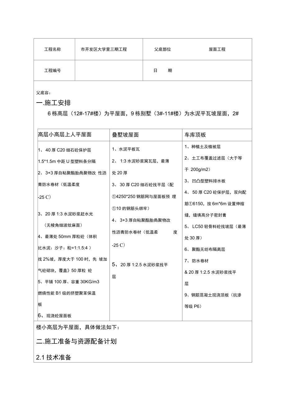 屋面工程技术交底大全.docx_第1页