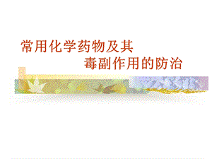 常用化学药物及其毒副作用的防治.ppt