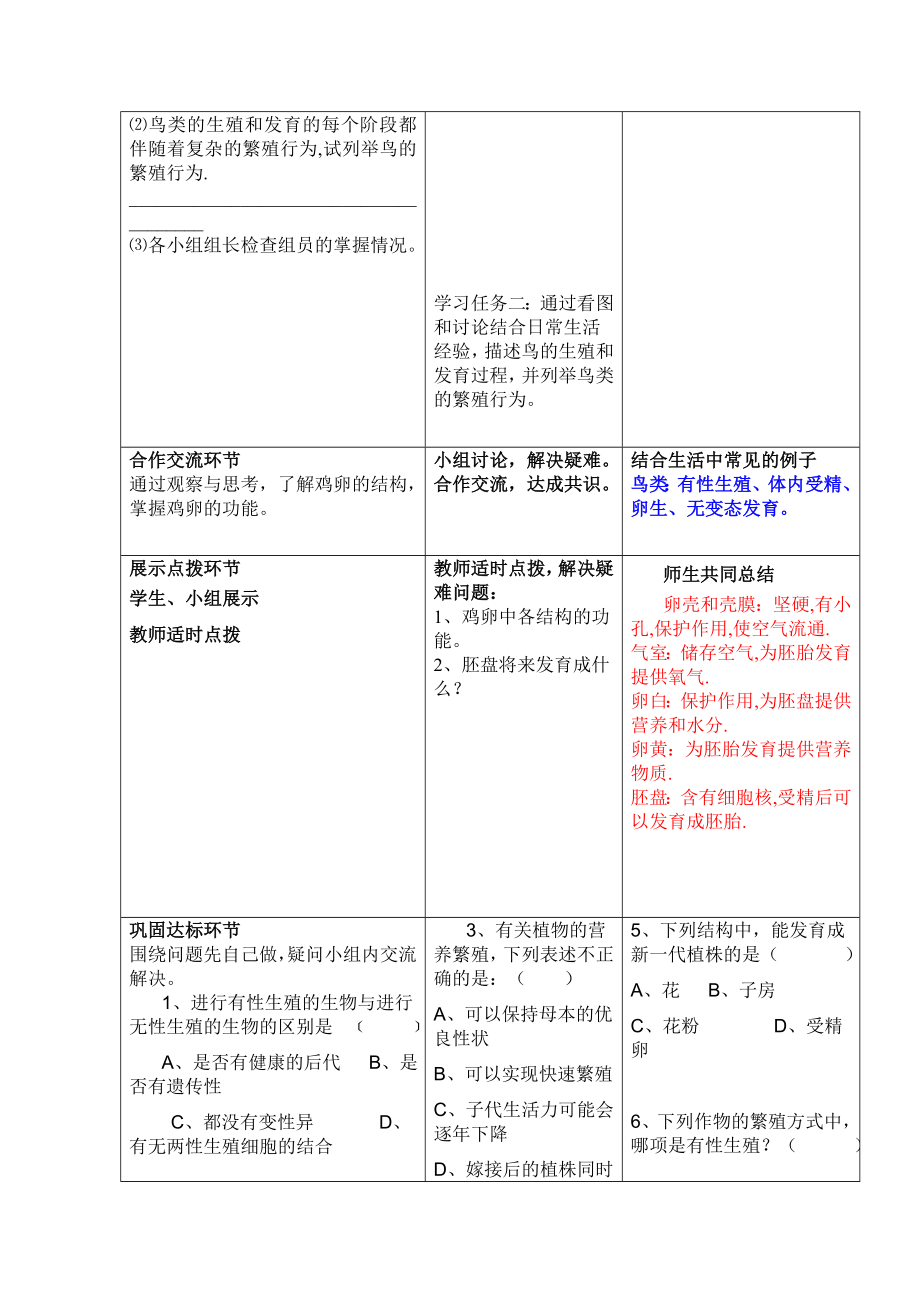 鸟类的生殖和发育三案.doc_第2页