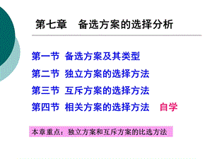 备选方案的选择分析.ppt