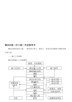 [知识]锤击沉桩(打入桩)作业指导书.doc