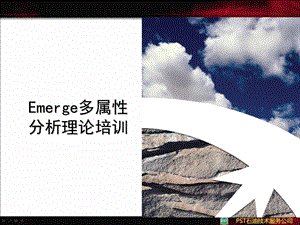 Emerge多属性分析理论培训.ppt