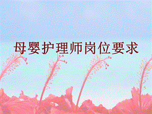 母婴护理师岗位要求.ppt